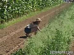 LittleApril, the petite blonde, indulges in solo play