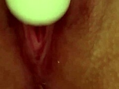 pussy gets fucked by dildo until squirting hard