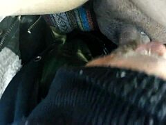 Intense blowjob in the car during work hours