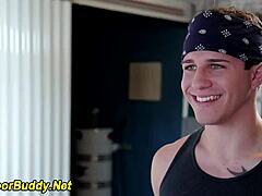 Jock swallows big cock eagerly