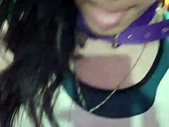 shery ladyboy strips bare in colombian streets for wild action