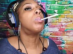 I'm this horny freak sucking that lollipop with full ebony fetish passion