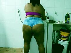 maid cleans up and shows boss a video