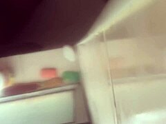 Bathroom whore gets down and dirty in steamy action.