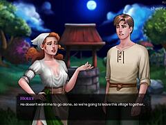 Hey, check out this hentai where she swallows cum from a big-titted blonde! 😍