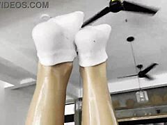 Do you fetish my oiled russian babe feet close up?