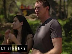 Abbie Maley and her step cousin's intense outdoor encounter