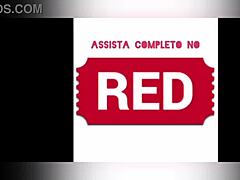 That latina milf is blowing and taking cum inside on red