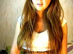 Young Girl Shares Emotions in Webcam Chat