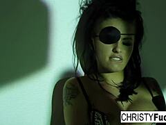 Hot Christy Mack, the pirate, plays with her amazing ass and tight wet pussy solo.