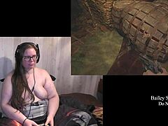Brunette plays naked in resident evil village part 3