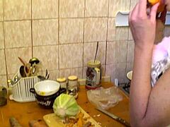 Carrot Preparation Turns Erotic with Mature Amateurs!