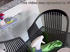 Homemade brunette rides pussy doggystyle