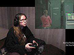 Natural tits babe rips clothes during resident evil 2 playthrough