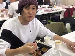 Just gay enjoying meat dishes.