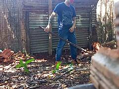 Neguimha gostosa gave me her tight ass. It happened at the farm!