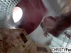 Behind-the-scenes playtime with Christy Dahlia and Ivan in a steamy shower