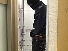 Master Washes Feet In Blue Jeans