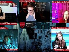 Horny Goth Roleplays Monster On Desk!