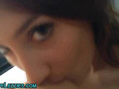 Why is the brunette lezzie licking?