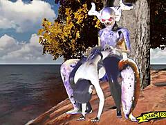 Demons Intensely Fucking Big Ass Brunette In Hentai