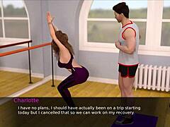 أصبح حار مع شابة حمراء أثناء جلسة جيم إيروتيك للمتعة القصوى