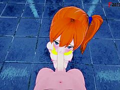 misty deepthroats my cock in pov and i fuck her tits hard