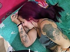 Amazing pov fuck with shaved redhead and monster cock!
