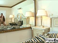 Cute evelyne foxy showcases her perfect pussy in action