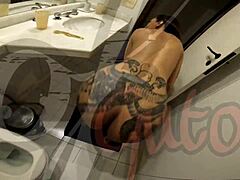 Tattooed bia morena gives sloppy blowjob to big cock