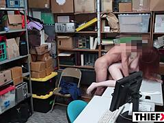 Sexy thief learns hard way at office