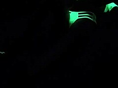 African-American woman engages in hardcore sex under black lights