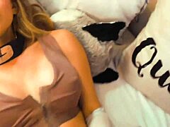 A beautiful slut deepthroats on webcam for fun.