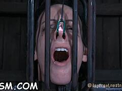 Brunette babe submits to intense BDSM play