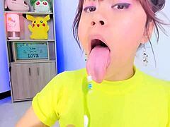 I Feel So Excited As Lila Jordan Brushes Her Teeth