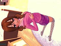 Anime Girl Bouncing Legs in Pink Hoodie! 🍑🔥