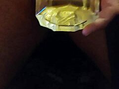 Pissing and drinking it in a wild drunken moment!