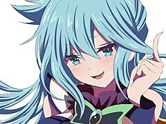 aqua tells you to jerk off to her assfucking instructions