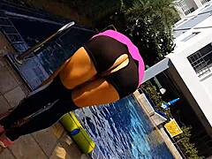 Special sport pants reveal more in public flashing