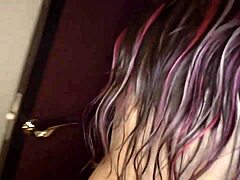 Busty amateur takes on deepthroating and creampie in one intense scene!