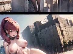 Giantess hentai compilation featuring AI-generated images