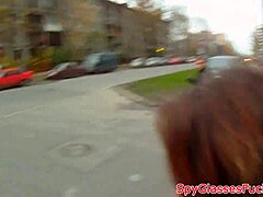 POV view of European amateur doggy style and tits cumming