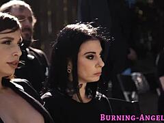 Emo goth alternative girl fucks and sucks cock hardcore in outdoor punk fetish scene