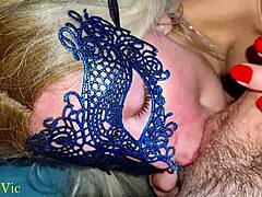 real couple sloppy blowjob leading to cum on big tits at home 😈