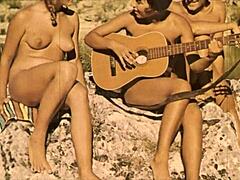 Vintage Babes Playing Musical Instruments