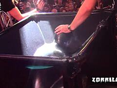 Incubus binds cute girl in bondage.