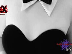 Playboy Bunny Andy Sucks Big Cock Cumshot