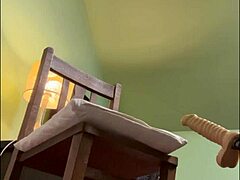 Alikat2's intimate encounter on a wooden chair