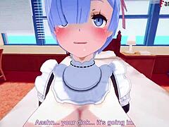 Experience a 3D maid fantasy with big boobs and POV sex