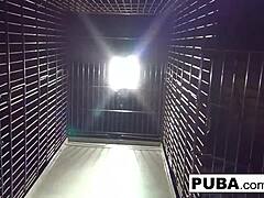 Dani Daniels, a seductive woman, is confined to a dog crate